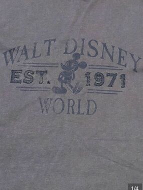 Disney Charcoal Gray T-Shirt with Stitched Graphic!